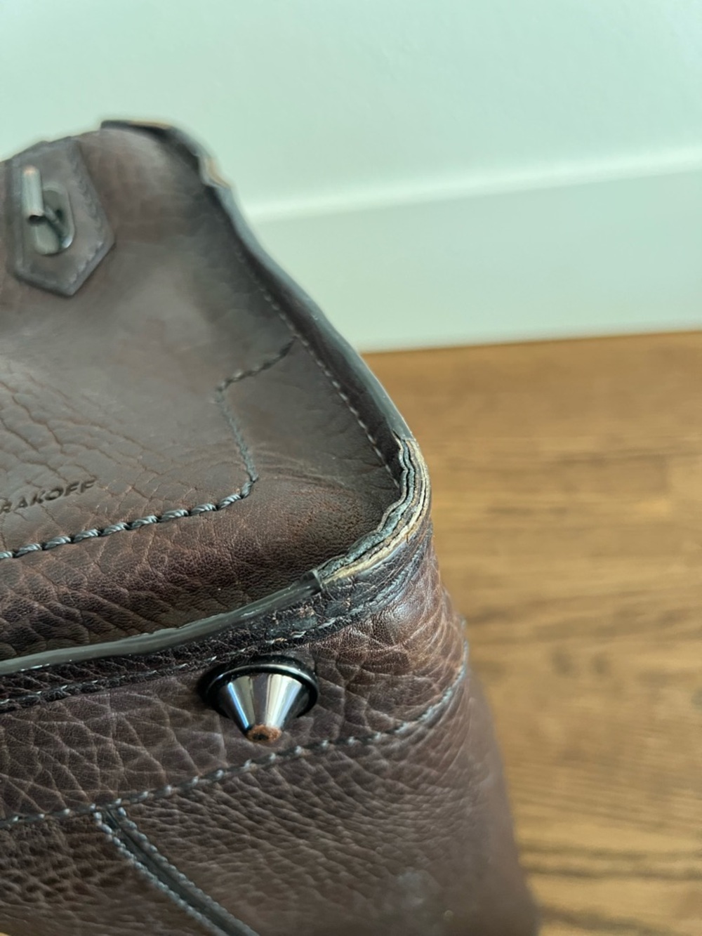 Reed Krakoff Dark Brown Embossed Leather Satchel - Picture 11 of 16